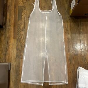 Sheer White Sleeveless Dress